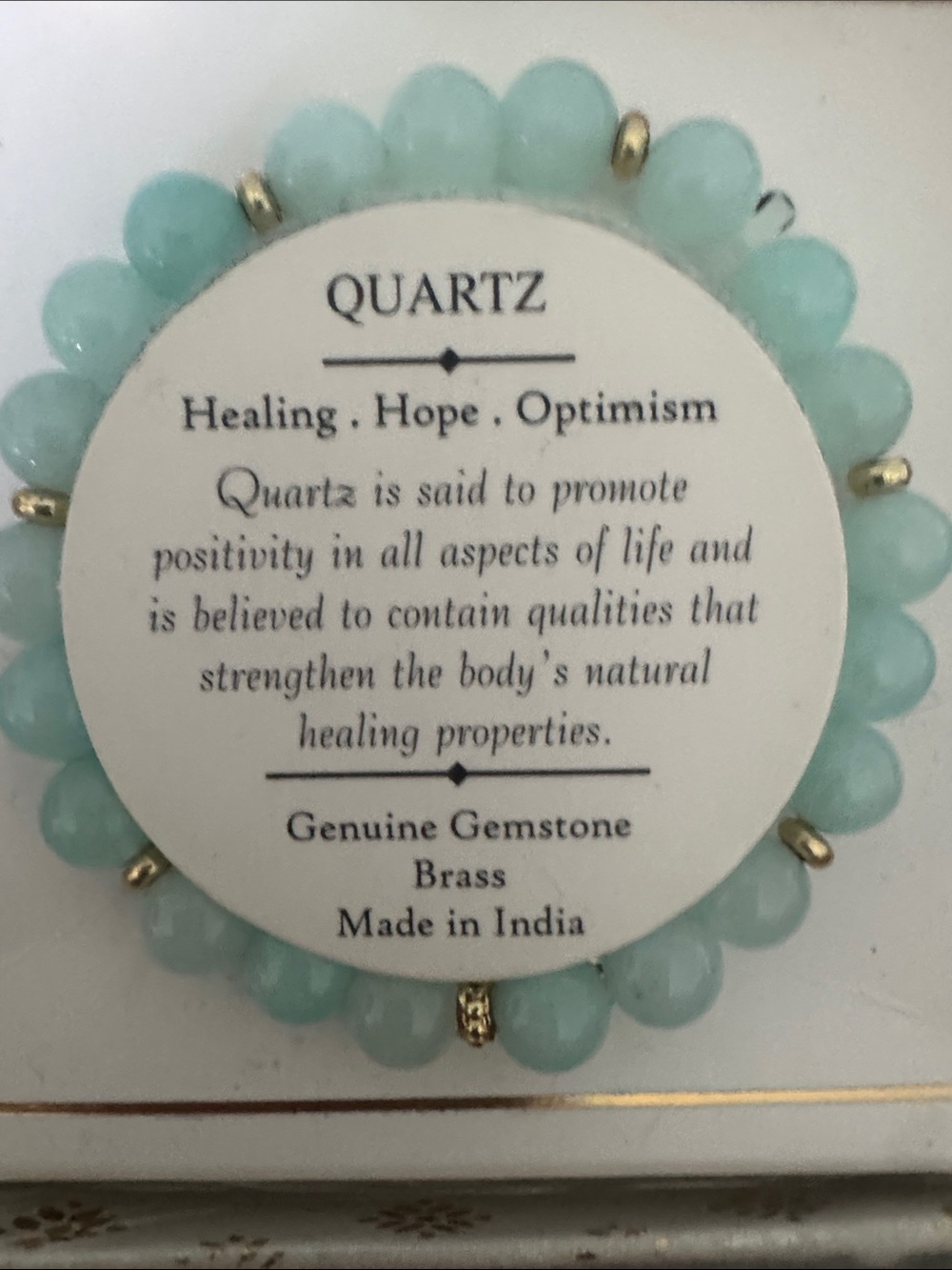 Quartz Genuine Gemstone Wall Accent - Light Aqua